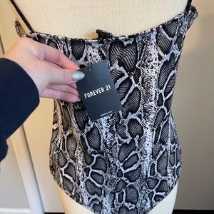 NWT Forever21 Snakeskin Bodysuit